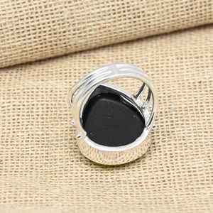 Bague en argent sterling 925 massif, ornée d'une opale triple jaune, bijou fait main, magnifique bague, beau bijou pour l'amour - Product Image 5