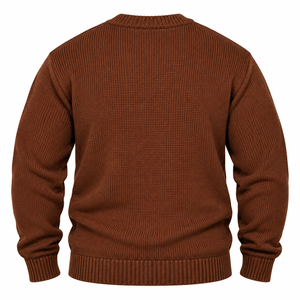 Iota Phi Theta Brown Knit Sweater Mens Crew Neck <b>Long</b> Sleeve Embroidered Crest Ribbed Cuffs Hem Warm Casual <b>Cardigan</b> Winter - Product Image 4