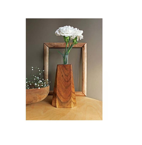 Moderno Florero Clásico Hecho a Mano de Madera Sólida Ligera, Centro de Mesa, Decoración de Interiores para Bodas, Personalizado con Flores Secas - Product Image 4