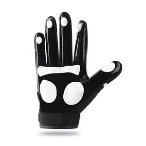 Gants de sport d'extérieur à doigts entiers WARPRO INDUSTRY, noirs avec bandes blanches, antidérapants en PU, unisexe, fermeture auto-agrippante, toutes saisons - Product Image 5