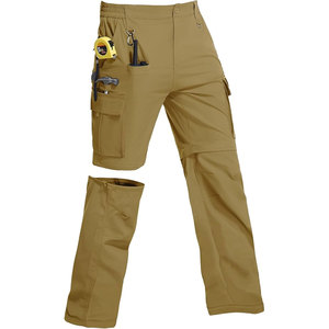 Pantalon convertible léger de haute qualité en coton doux, respirant, multi-poches, coupe classique, avec coutures durables, de la marque Solid Trader - Product Image 1