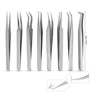 Pince à épiler en argent de haute qualité meilleure pince à cils pour Extensions outil d'application de cils de qualité supérieure ensemble de pinces à cils Logo personnalisé - Product Image 1