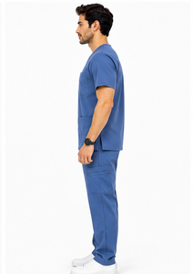Modische Herren-Arztkittel-Uniform, 2-teiliges Jogger-Set, atmungsaktives Spandex-Pflege- und Krankenhaus-Arbeitskleidung, individuelles Logo, strapazierfähig - Product Image 3