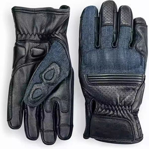 Guantes de Motociclismo de Piel Sintética de Alta Calidad, Guantes de Carreras para Motocicleta, Diseño Deportivo con Patrón Cruzado en los Dedos - Product Image 1