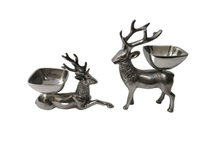 Par de Renos de Aluminio, Estatuas de Ciervos, Colgador Navideño Personalizado al por Mayor, Decoración de Ciervos con Mosaico Plateado, Soporte para Calcetines de Navidad - Product Image 2