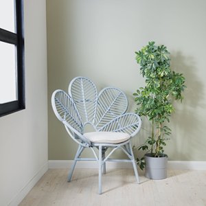 Silla de ratán de estilo nórdico con diseño floral, sillón de primera elección para comedor y sala de estar - Product Image 2