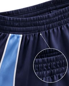 Ensemble de t-shirt et short de sport bleu marine et bleu clair pour homme, respirant, séchage rapide, vêtements de sport, tenue de course à pied, entraînement, vêtements de sport actifs - Product Image 4