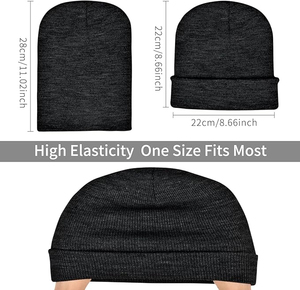 Harry Johnson Unisex Solid Color <b>Knit</b> <b>Beanie</b> Hat 100% Acrylic Winter Casual Cuffed Design Character 56-58cm One Size Fits Most - Product Image 1
