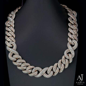 <b>Iced</b> <b>Out</b> Hip Hop Cuban Link Moissanite Necklace with Claw Setting VVS Brilliant Cut Rhodium Plated <b>Chain</b> Jewelry for Party Gift - Product Image 1