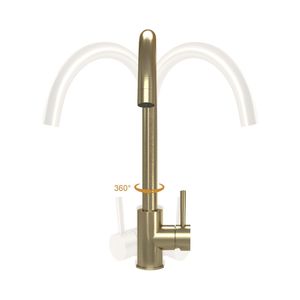 ก๊อกน้ำอ่างล้างจานสีทองแบบก้านเดียว - Product Image 4
