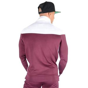 Venta al por mayor para hombre de algodón de color sólido bloque Jogging chándales logotipo personalizado Atlético Zip Up Patchwork deportes - Product Image 4