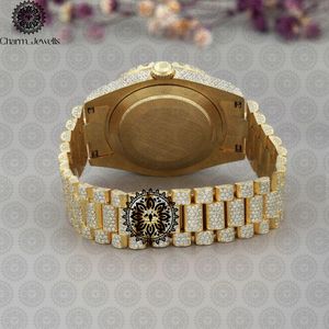 Reloj de Lujo para Hombre Charm_Jewells, de Acero Inoxidable, Caja Redonda de 42 mm, Movimiento Mecánico Analógico, Cronógrafo, con Detalles de Diamantes - Product Image 4