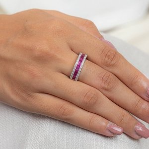 18K White Gold Statement <b>Ring</b> with Natural Tanzanite Peridot Sapphire Opal <b>Citrine</b> Garnet - Product Image 4