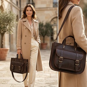Women Genuine Leather Laptop Tote Bag 15 Inch, Work Office Briefcase Shoulder Handbag with Dual Handles - Product Image 2