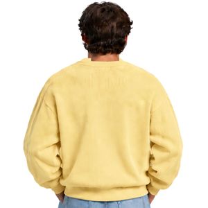 Butter Yellow Mens Oversized Crewneck Sweatshirt Long Sleeve Cotton <b>Pullover</b> Loose Fit Casual Streetwear Winter Fashion <b>Jumper</b> - Product Image 3