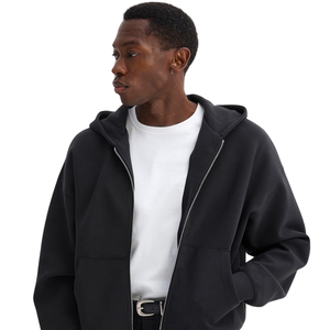 Sweat à capuche unisexe zippé en polaire douce, veste à fermeture éclair intégrale, streetwear décontracté, confortable pour l'hiver, brodé, ODM - Product Image 2