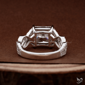 3CT Princess Cut Lab Diamond Engagement <b>Ring</b> IGI Certified <b>Split</b> Pave Twist Band in 10K White Gold - Product Image 3