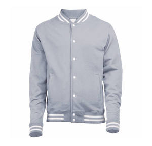 Veste de sport pour homme bleu marine avec manches en PU, col rabattu, fermeture à boutons, couleur unie, style preppy, vêtement d'automne - Product Image 3