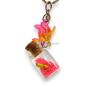 Bouteille de sable durable à motif animal imprimée UV avec breloques, porte-clés souvenir coloré, article cadeau, logo personnalisé, anniversaire - Product Image 4