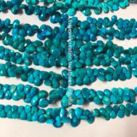 Perles de pierres précieuses en turquoise naturelle d'Arizona bleue facettée en forme de poire de 7 mm et 9 mm, brins pour la fabrication de bijoux, qualité AAA