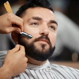 Navaja de barbero plegable para barba y cabello, navaja recta para afeitar hombres, cuidado facial manual, barba, calidad profesional de barbero - Product Image 6
