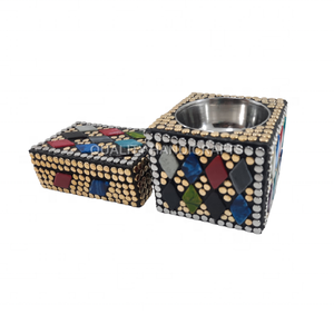 เตาเผาบัคฮูร์และอูดแบบออลอินวัน คุณภาพสูง ทำจากไม้ เรซิ่น ทองเหลือง ประดับโลหะ งานฝีมือทางศาสนาจากอินเดีย เหมาะสำหรับทุกฤดูกาล - Product Image 2