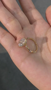 แหวนหมั้นเพชรทรงกลมทองคำ 14k สวยงาม ดีไซน์คลาสสิก เพชรเพาะเลี้ยง - Product Image 2