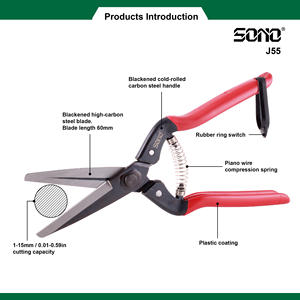 Tijeras de Podar para Árboles Frutales SONO J55 OEM DIY, Acero al Carbono Industrial Moderno, Acabado Negro, Duraderas, Afiladas, con Empuñaduras de PVC para Estilizar Ramas - Product Image 2