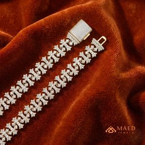 Collier Hip Hop en laiton plaqué or 18 carats avec moissanite, chaîne à maillons croisés, pour femmes et hommes, cadeau élégant, bijoux fins de la ville de New York, anniversaire - Product Image 2