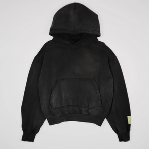 Sweat-shirt personnalisé sans cordon, coupe oversize, en molleton 100% coton épais, écologique, avec logo imprimé en strass, coupe classique, délavé à l'acide - Product Image 1