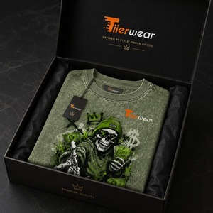 เสื้อยืดผู้ชาย ผ้าฝ้าย 100% ซักแบบ Acid Wash แขนสั้น คอกลม ทรงหลวม สวมใส่สบายทุกวัน แห้งเร็ว น้ำหนัก 230 กรัม - Product Image 6