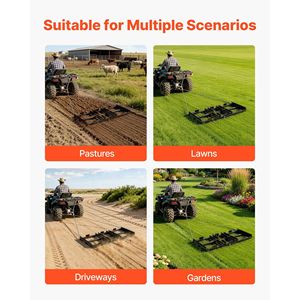 Adjustable Width 50lbs Load Capacity Heavy Duty Tow-Behind Driveway Grader Drag Harrow 48 X 20 Lawn Motorcycle ATV <b>Trailers</b> - Product Image 6