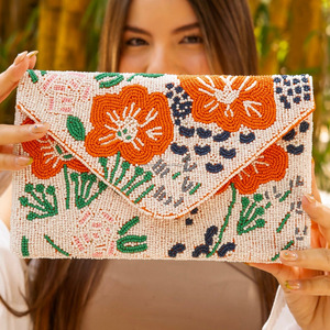 Custom Durable Foldable Floral Beaded Handmade Clutch Purse <b>Sequin</b> Evening Bag Embroidered Casual <b>Handbags</b> - Product Image 5