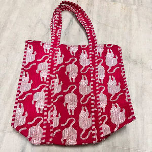 Sac fourre-tout matelassé, grand sac de courses, sac de voyage, cadeaux pour elle, sélection Etsy, sac imprimé au bloc, cadeau pour maman, femme, fille - Product Image 1