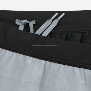 Shorts décontractés pour hommes en jersey 100 % polyester de haute qualité, taille élastique mi-haute, séchage rapide, respirants, tricotés unis - Product Image 4
