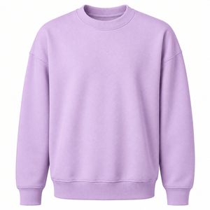 Sudadera de Cuello Redondo para Mujer de Alta Calidad, Color Verde Menta Sólido, 100% Algodón Tejido, Manga Larga, Estilo Casual Otoñal 2026 - Product Image 3
