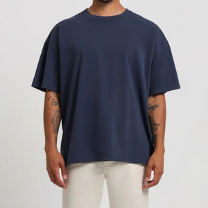 T-shirts Homme Col Rond Épais 100% Coton Personnalisable Logo Coupe Classique Taille Sur Mesure Couleur Unie Vintage Séchage Rapide - Product Image 4