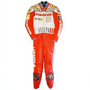Traje de Carreras Randy Mamola Cagiva MotoCP de 1 Pieza en Cuero Vacuno/Canguro para Motociclistas/Traje de Pista/MotoCp para Pilotos de Nivel Profesional - Product Image 1