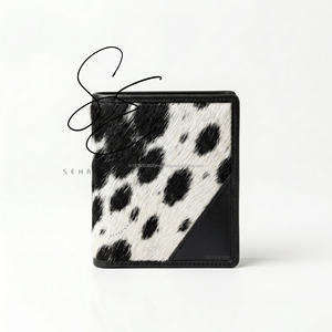 Cartera Bifold de Cuero Genuino para Hombre, Hecha a Mano con Pelo de Vaca, Estilo Vaquero Occidental, Tarjetero y Monedero - Product Image 2