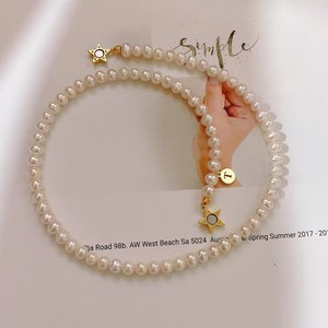 Collar de Perlas de Agua Dulce Versátil para Mujer, Cuentas de 5-6 mm con Etiqueta Pequeña en Forma de Estrella Brillante, Cierre Magnético, Cadena para Clavícula - Product Image 2
