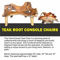 Chaises de console en racine de teck