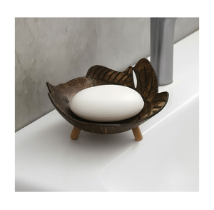 Vintage Coconut Shell Soap Dish Handmade Bathroom Holder for Bar Soap Spa Decoration Display - Product Image 1
