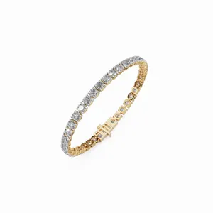 Bracelet et jonc tennis pour femme Eleanor, 38 diamants ronds cultivés en laboratoire, or 10/14/18 carats, certifié IGI, fabriqué en Inde - Product Image 3