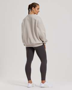 Wholesale Cropped Crew Neck Women's Sweatshirt Drop Shoulder Ribbed Cuffs & Hem Custom Logo Women's <b>Workout</b> <b>Hoodies</b> & Sweatshirt - Product Image 2