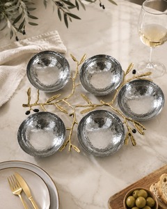 Golden Two-Tier Serving <b>Stand</b> With Crescent Moon Top And Arabic Calligraphy For <b>Food</b> Display - Product Image 6