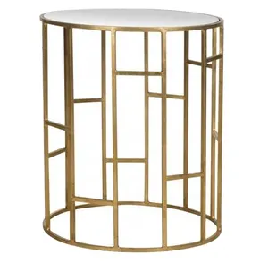 镜面顶部口音桌金色圆形现代奢华个性化设计客厅不锈钢透明玻璃边桌
