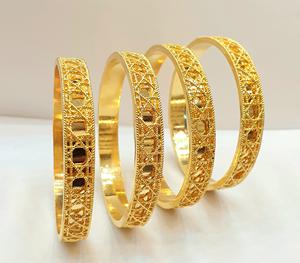 ชุดกำไลข้อมือผู้หญิงชุบทอง 24K แบบดูไบ 4 ชิ้น คุณภาพสูง ราคาประหยัด น้ำหนัก 2 กรัม  เครื่องประดับแฟชั่นกำไลข้อมือสุดฮิต - Product Image 2