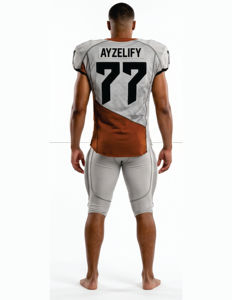 Aureon Sportswear Unisex American Football Jersey Set V-<b>Neck</b> Half Printed Breathable Mesh Moisture Wicking UV Protection 100% - Product Image 3