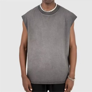 เสื้อกล้ามผ้าฝ้ายถักเนื้อนุ่มระบายอากาศได้ดี ซักด้วยกรด 100% ผลิตในปากีสถาน สไตล์วินเทจสำหรับผู้ชาย แขนกุด ใส่สบายในฤดูร้อน แห้งเร็ว ปรับแต่งได้ - Product Image 1