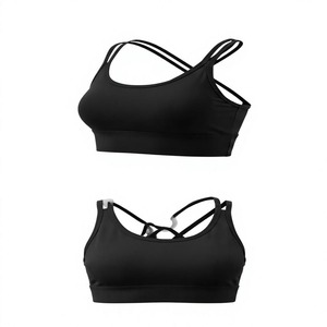 Soutien-gorge de sport à maintien élevé, crop top de fitness, crop top athlétique, haut d'entraînement sportif, soutien-gorge de yoga noir, soutien-gorge de sport noir, crop top d'entraînement - Product Image 1